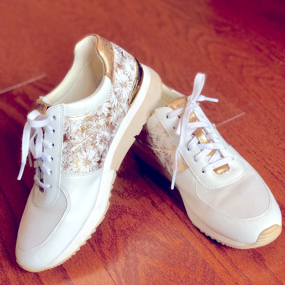 Michael Kors Gold Metallic Lace-Up Sneaker